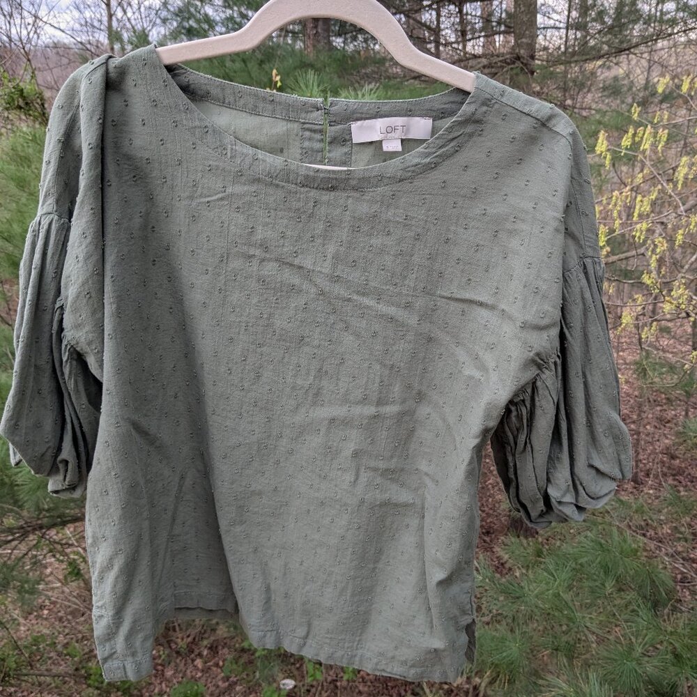 Loft 100% cotton green shirt